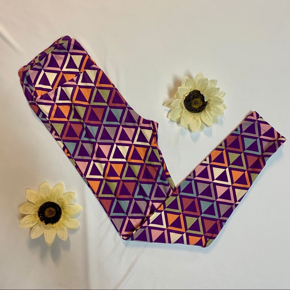 NEW Lularoe OS Purple Geometric Print Leggings